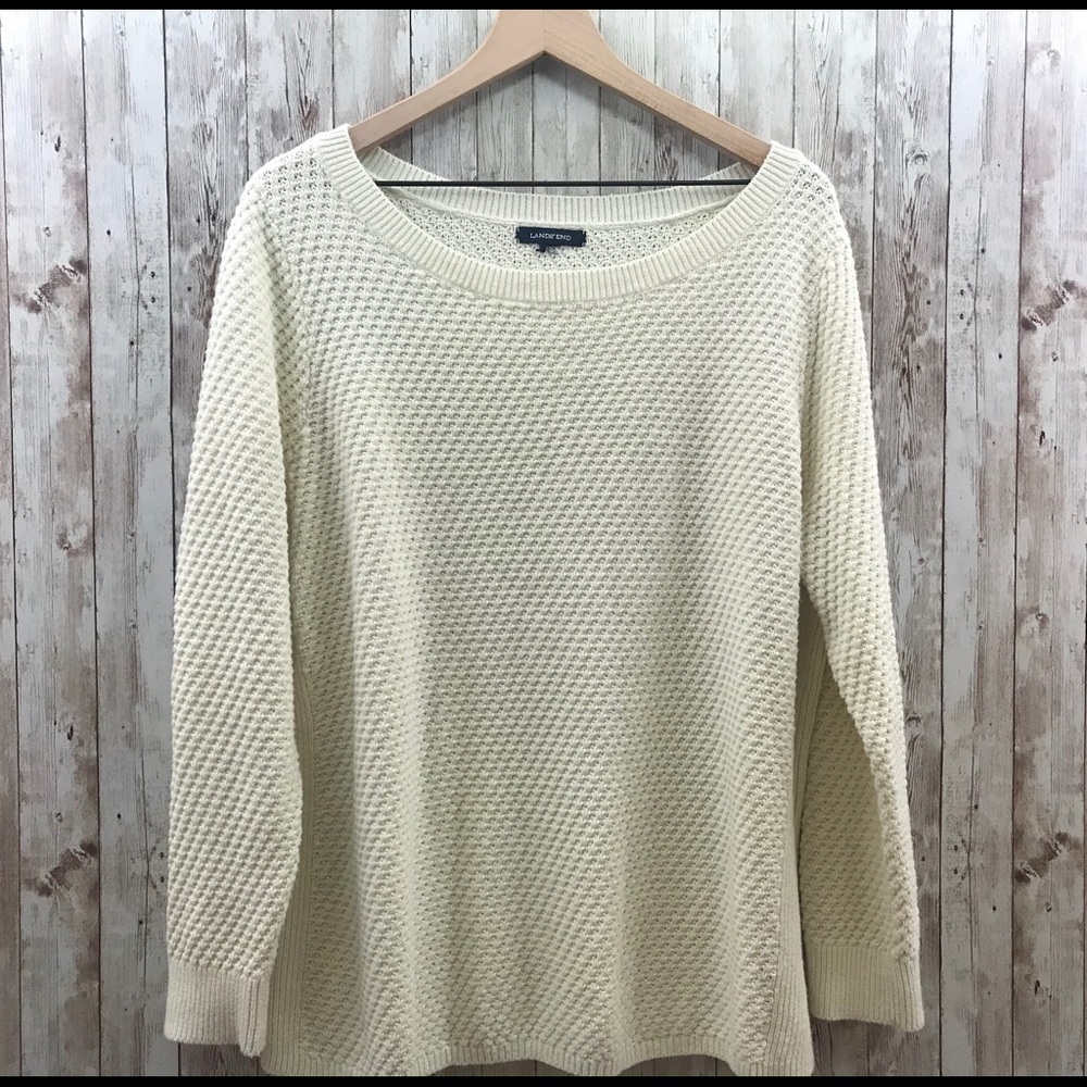 Lands End Knit Sweater Scoop Neck Style